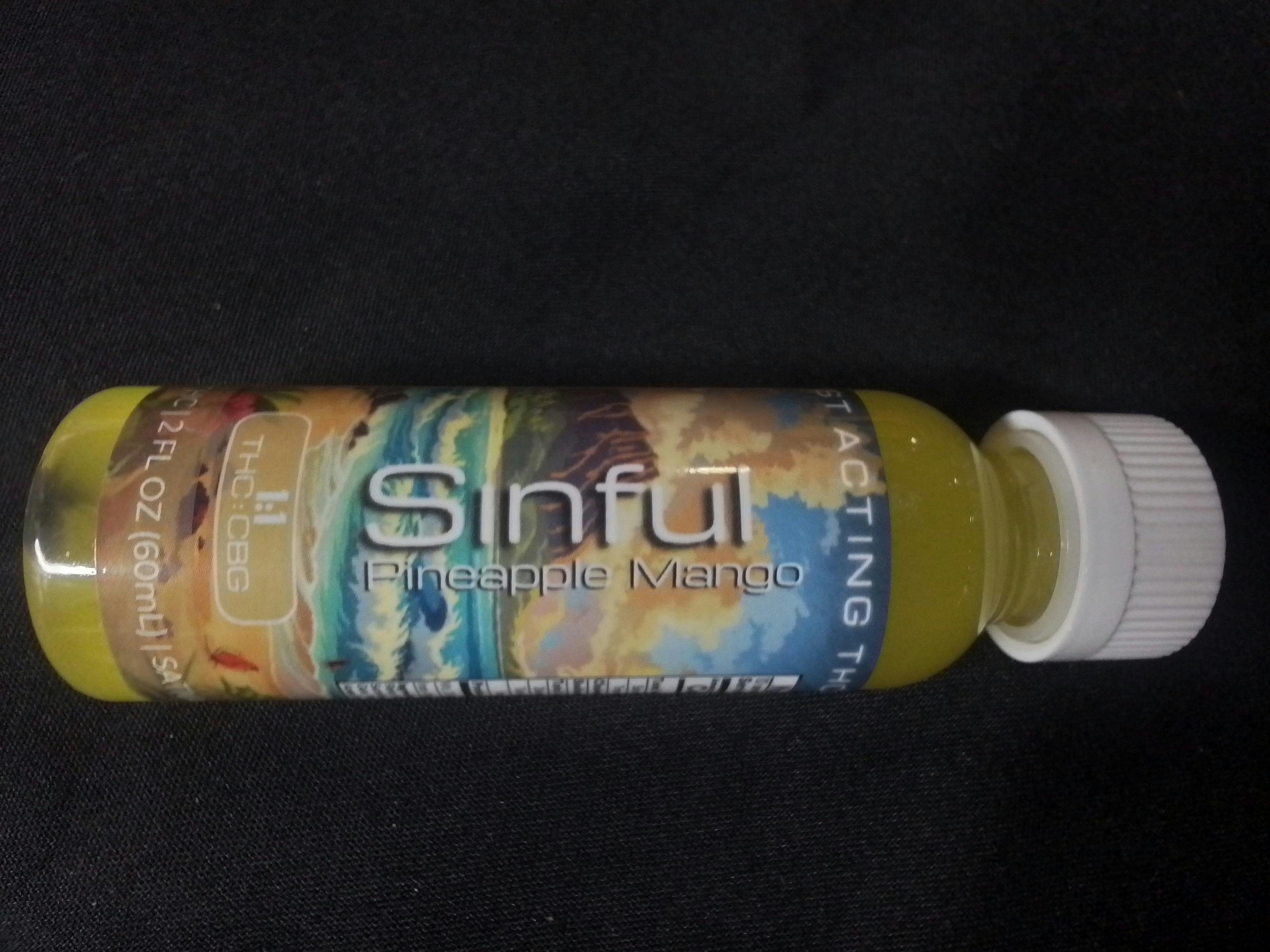 Sinful Beverages - Pineapple Mango (1:1 THC/CBG) - 100mg Shooter