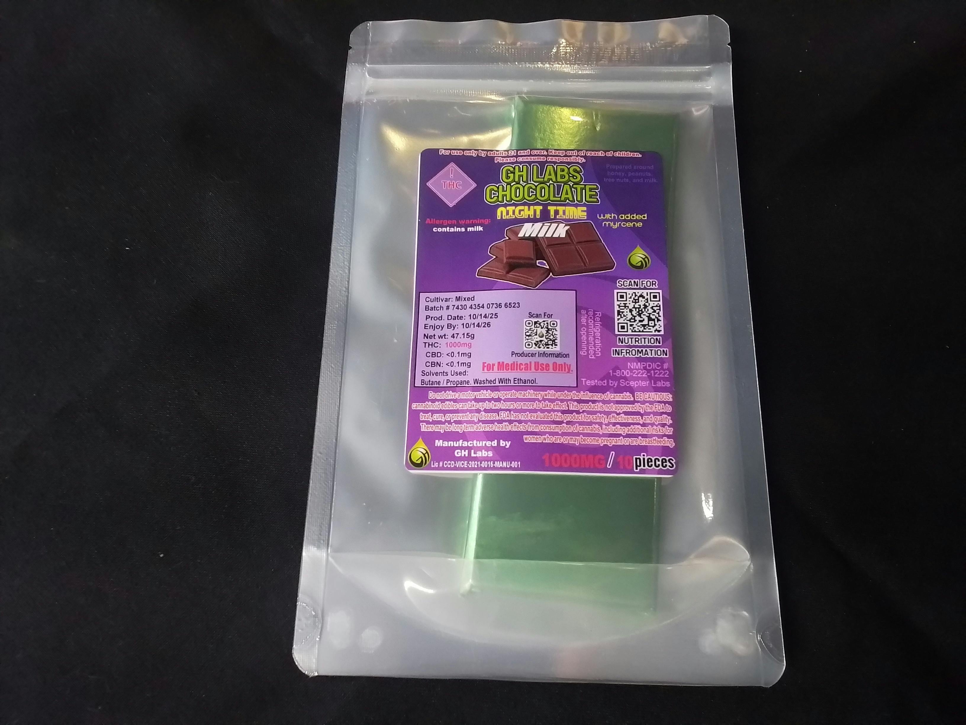 GH Chocolate Bar MILK 1000MG MED