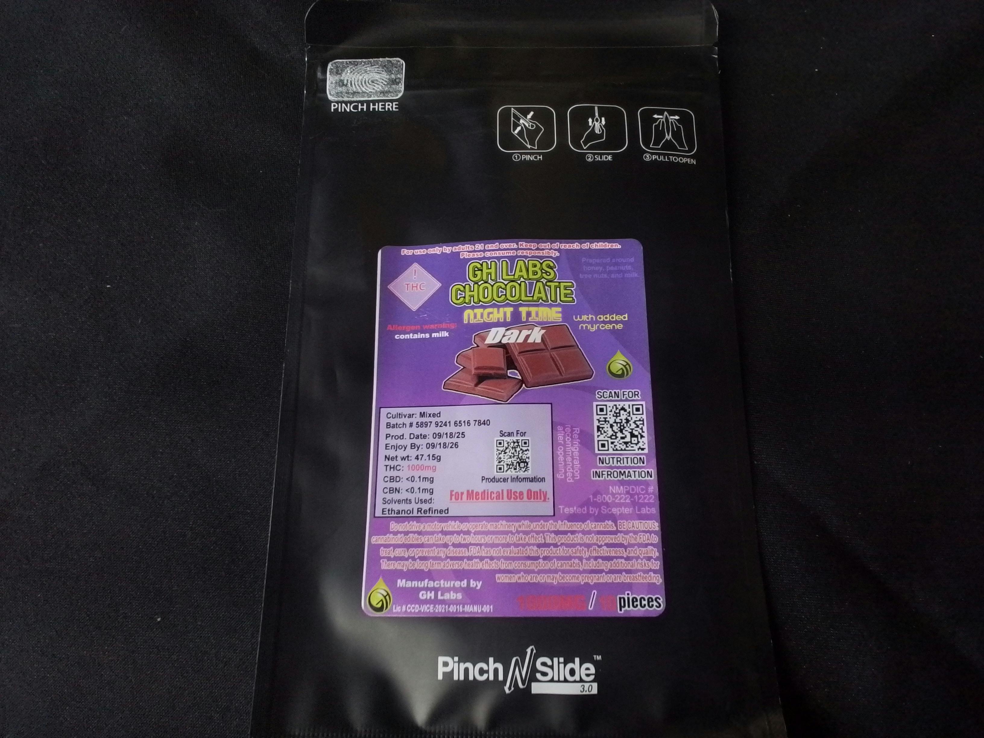GH Chocolate Bar Dark SLEEP 1000MG MED