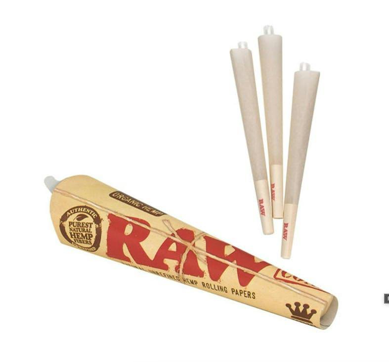 RAW - Raw Organic Hemp King Sized Cones 3Pk