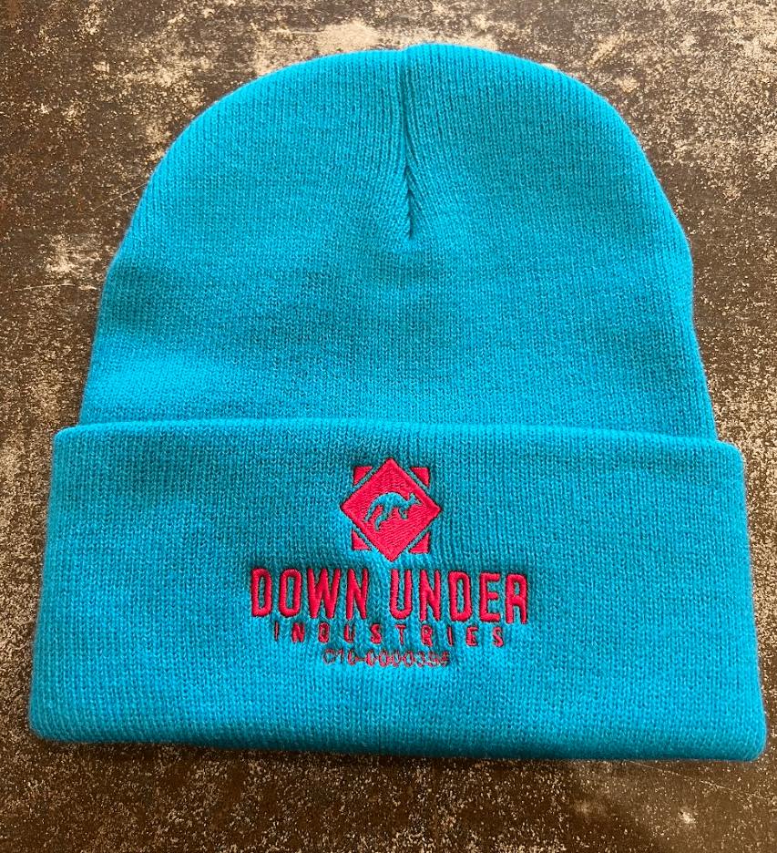 Neon Blue Down Under Beanie