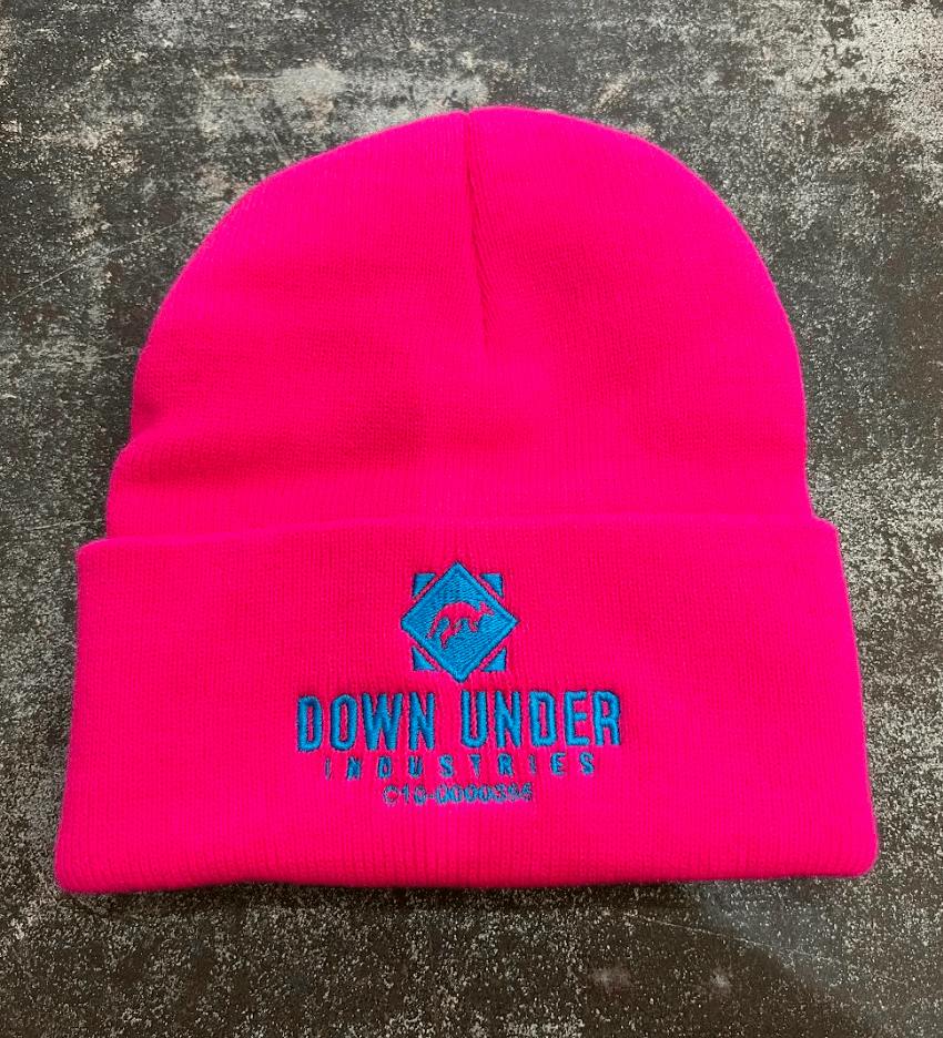 Neon Pink Down Under Beanie