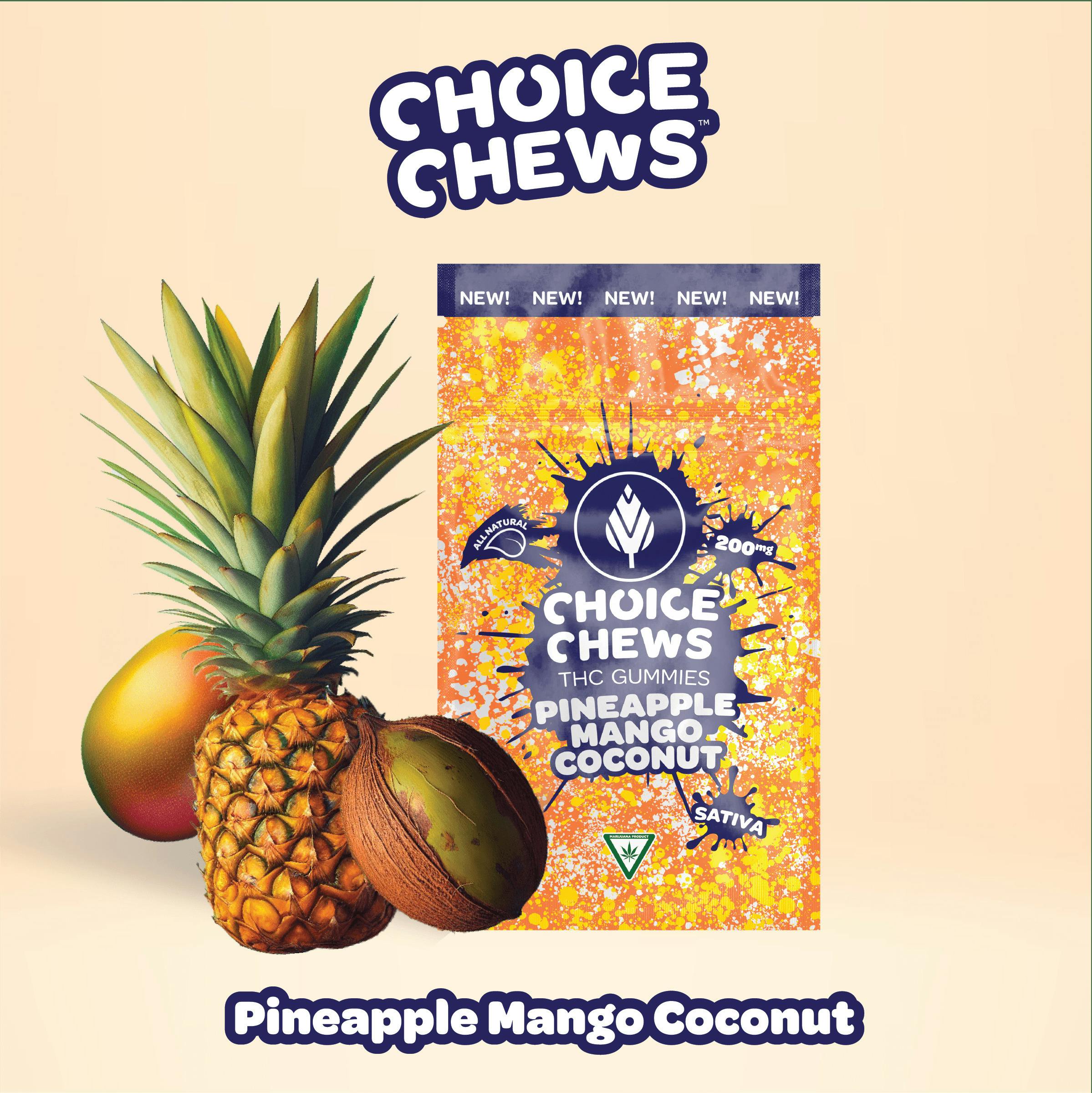 Choice - Pineapple Mango Coconut - 200mg Gummies
