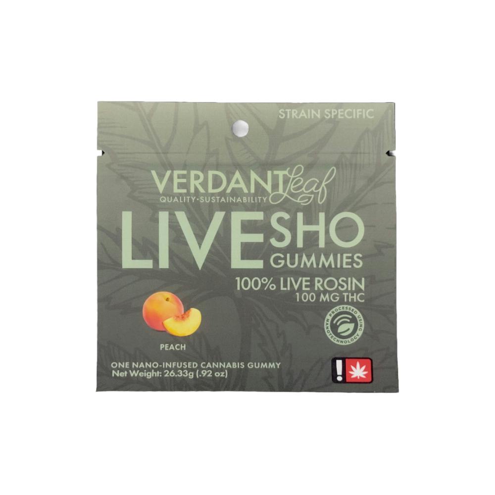 Peach Nano Gummy | 200mg 1:1 (THC:CBD) (Live Hash Rosin) | Verdant Leaf