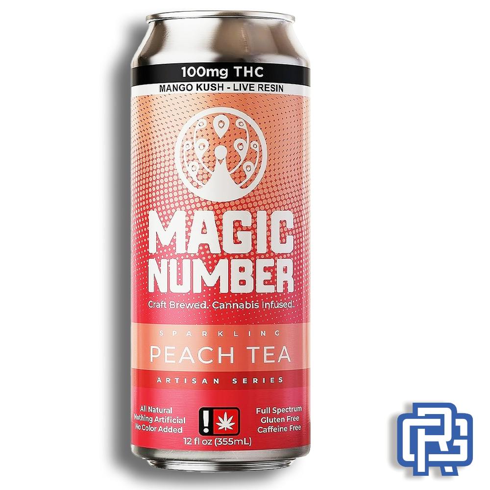 Sparkling Nano Peach Tea | 12oz 100mg (THC) | Magic Number