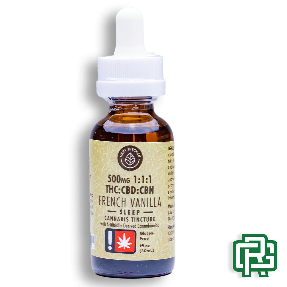 French Vanilla "Sleep" Tincture | 30mL 1500mg 1:1:1 (THC:CBD:CBN) | Hapy Kitchen