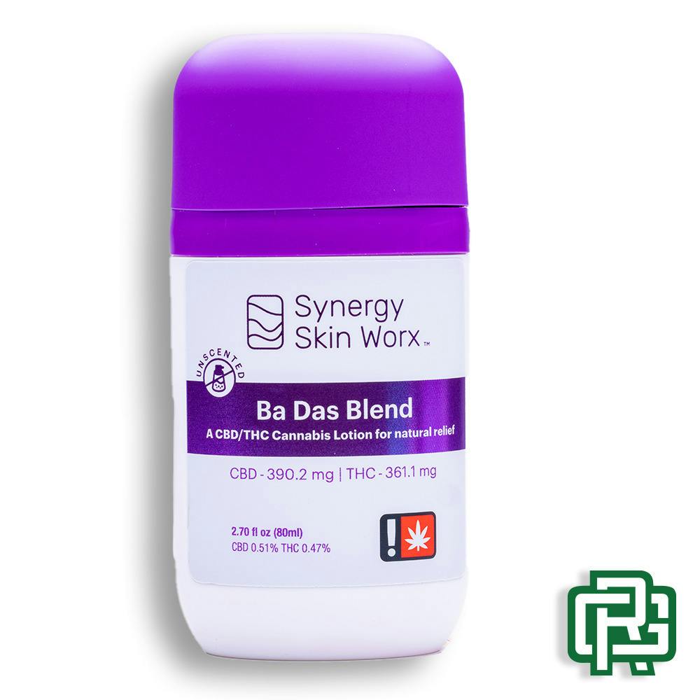 "Ba Das Blend" Unscented Lotion | 2.7oz 750mg 1:1 (THC:CBD) | Synergy Skin Worx