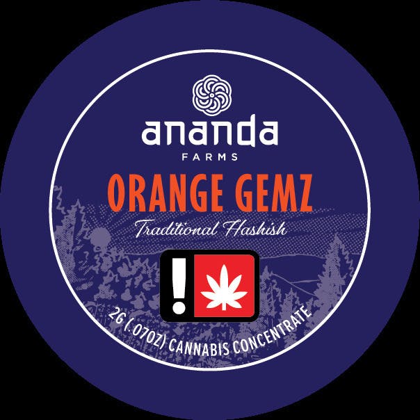 Orange Gemz Hash Concentrate: Ananda Farms