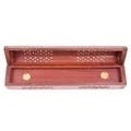 Inlay SMOKEA 10" Wooden Incense Burner w/ Brass Inlay