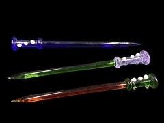 HP281 5.5" COLORED BEADS END GLASS DABBER | Patel Smoke Inc.