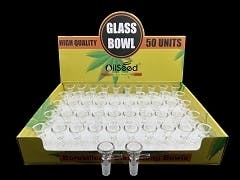 BACK 14MM MALE CLEAR BOWL W/ HANDLE | Patel Smoke Inc.