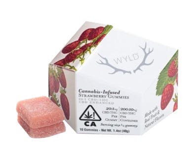 Strawberry 20:1 CBD + Hybrid Enhanced Gummies — 200mg CBD:10mg THC - 100 MILLIGRAMS