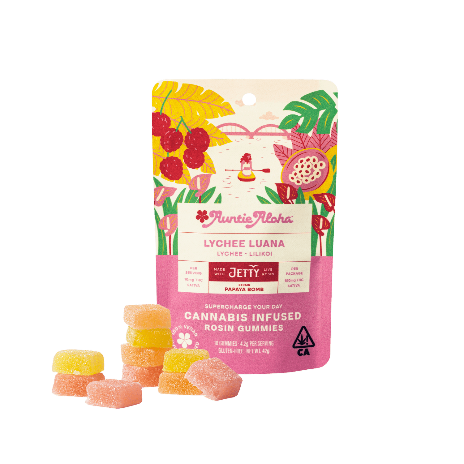 Auntie Aloha - Lychee Luana THCV X Live Rosin100MG 10mg 10pc