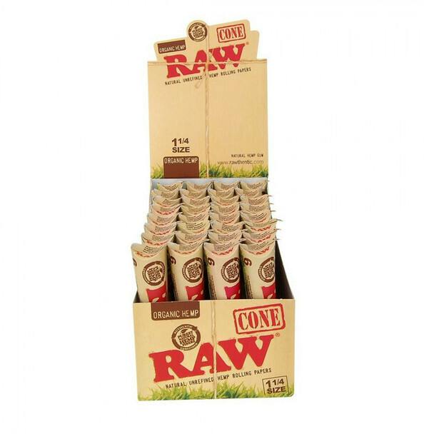 RAW Organic Hemp - Pre Rolled Cones - 1 1/4 - 6pk