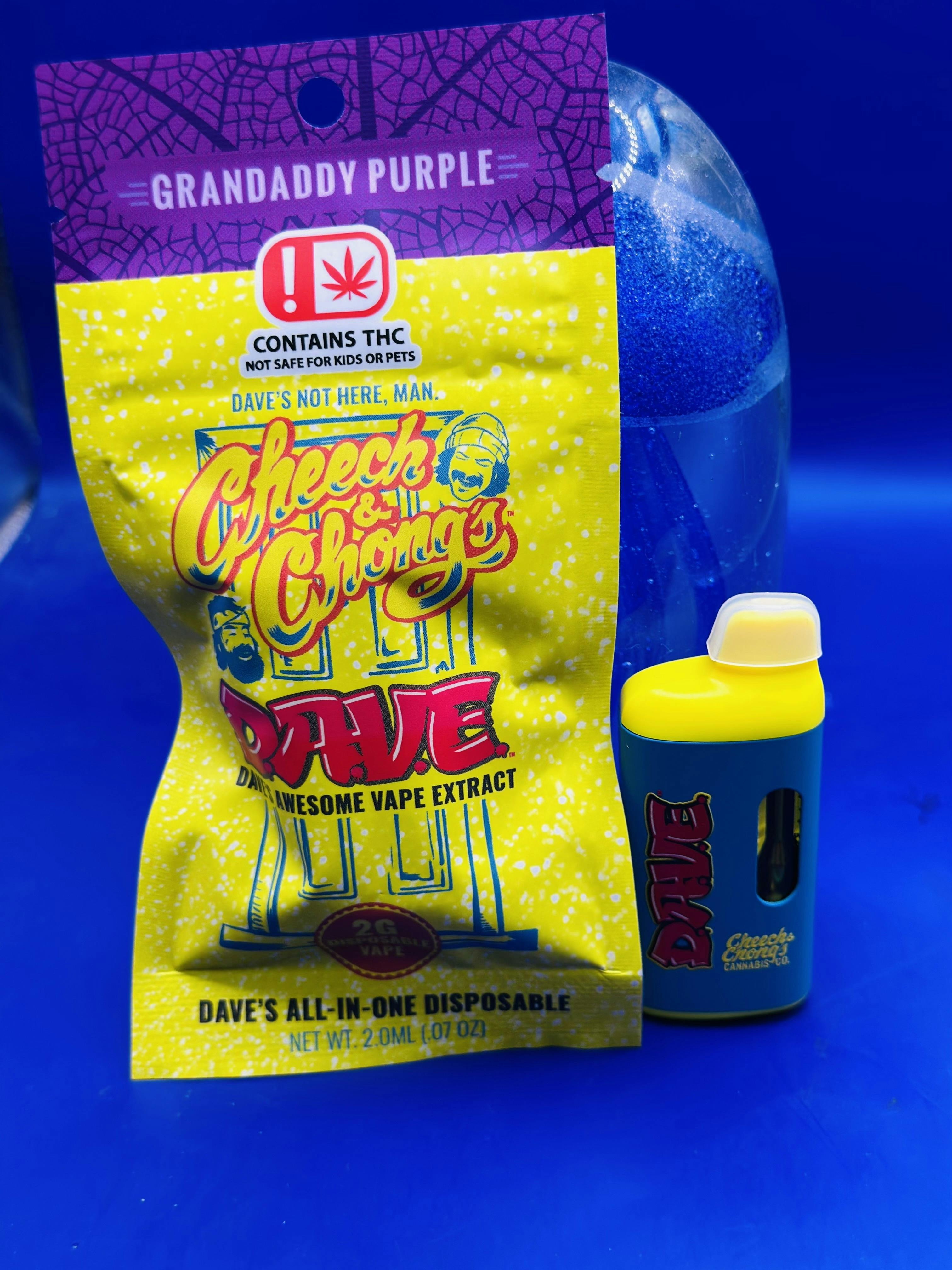 D.A.V.E. - 2 gram Disposable Vape - Grandaddy Purple - Indica