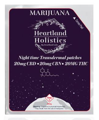 Heartland Holistics: Patch | Night Time Transdermal 1:1:1 | 12 Hour | 20mg THC : 20mg CBD : 20mg CBN