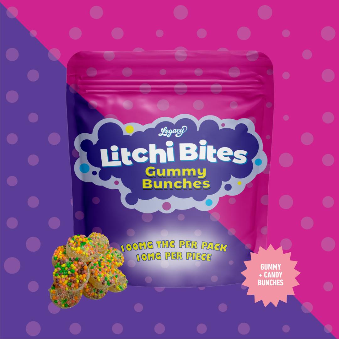 Legacy Litchi Bites 10pack 50mg at Mystic Greenz