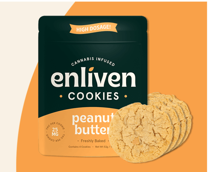 Enliven Peanut Butter Cookie Baked Good 100mg 4 Pack