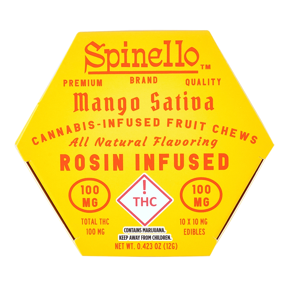 Spinello Mango Sativa 100mg THC Rosin Chews