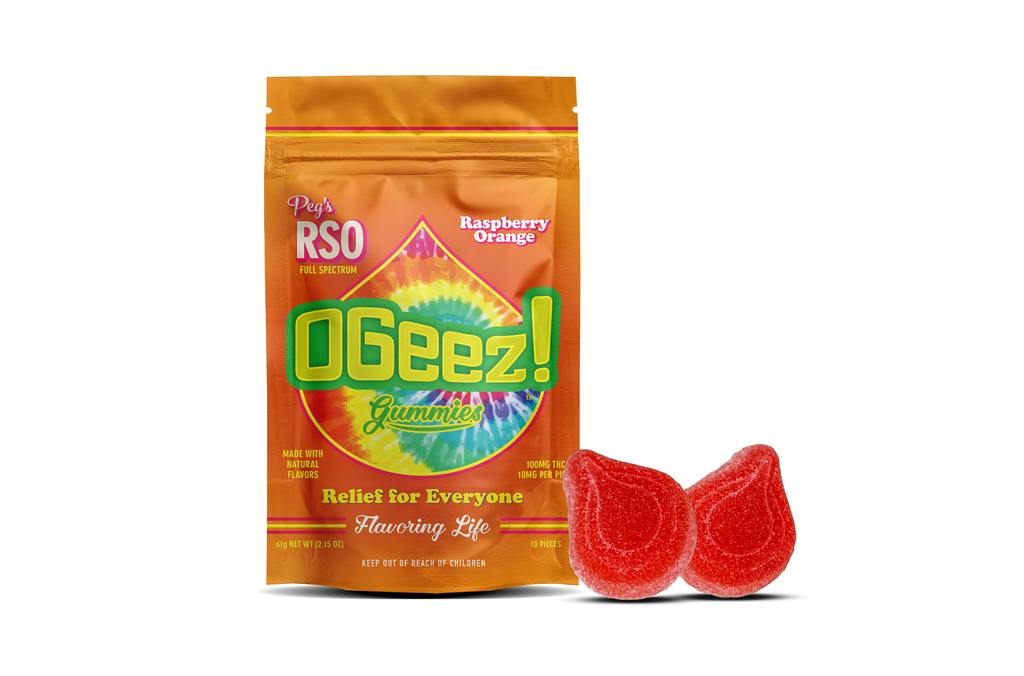 Ogeez Peg's Raspberry Orange RSO 100mg