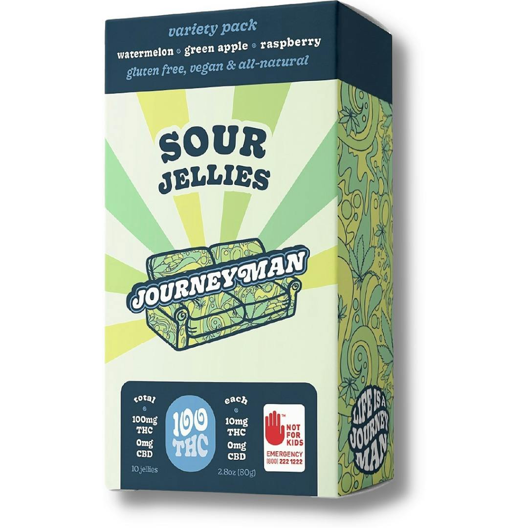 Sour Watermelon 10pk/100mg Jelly Edibles (Journeyman)