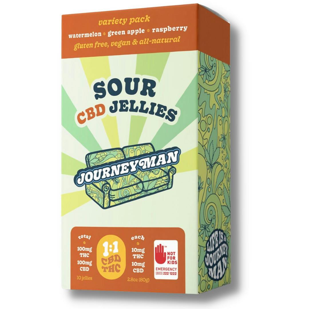 Sour Apple 1:1 CBD/THC 10pk Jelly Edibles (Journeyman)
