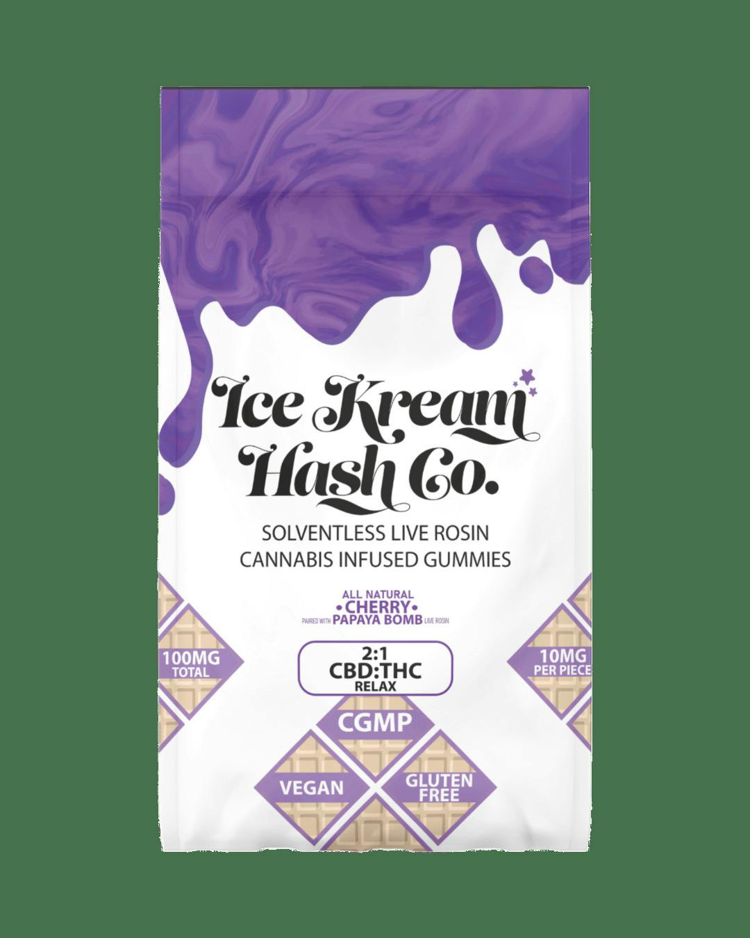 Ice Kream Hash Co - Cherry - 200mg 2:1 CBD Live Rosin Gummy