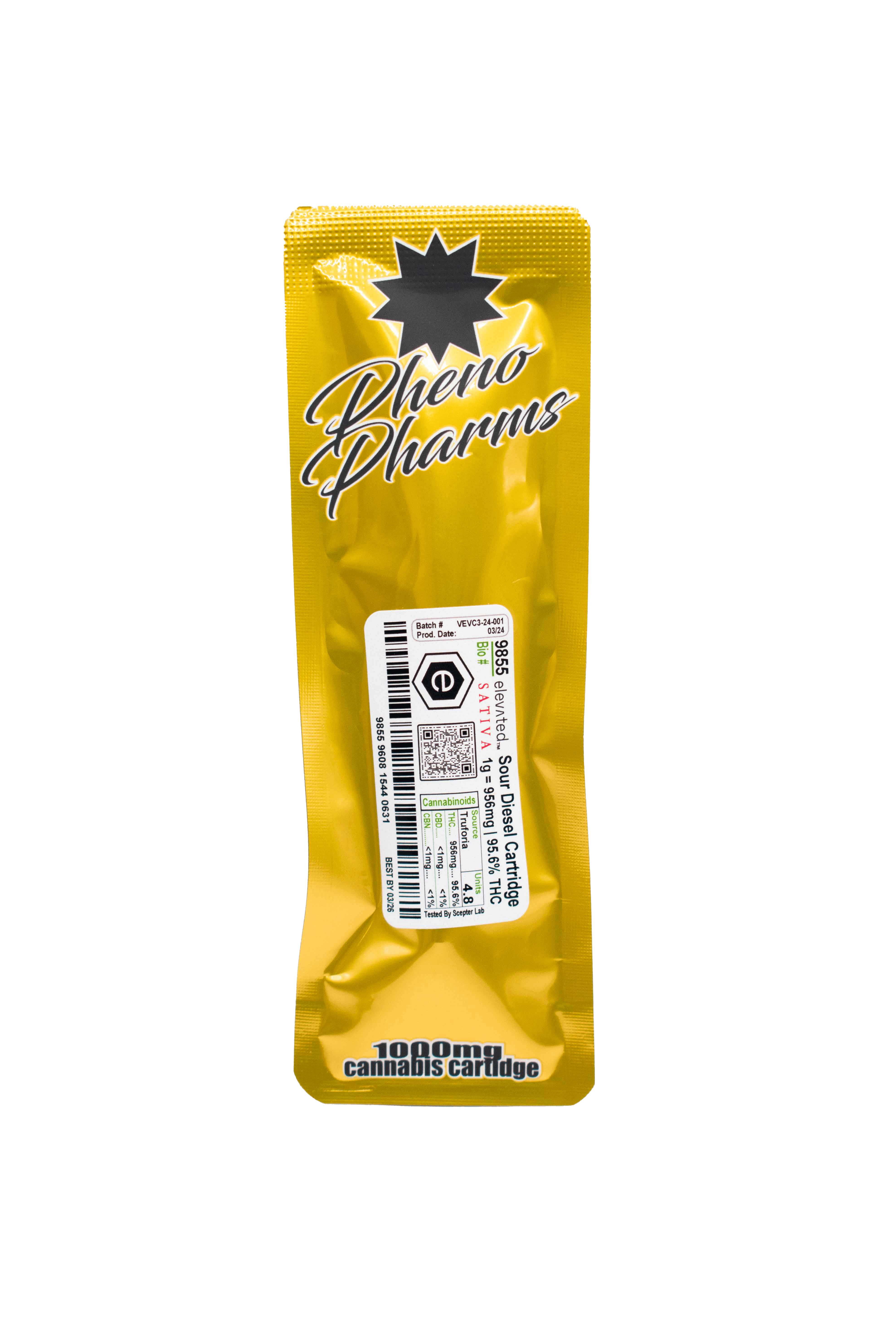 Pheno Pharms-Cartridge-Distillate-1g-Sour Diesel (S)