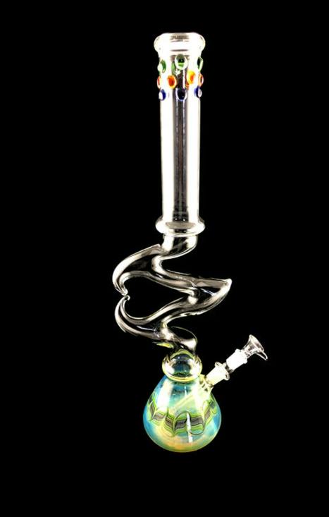 Glass - 24" Heart Zong Fumed Breaker Water Pipe