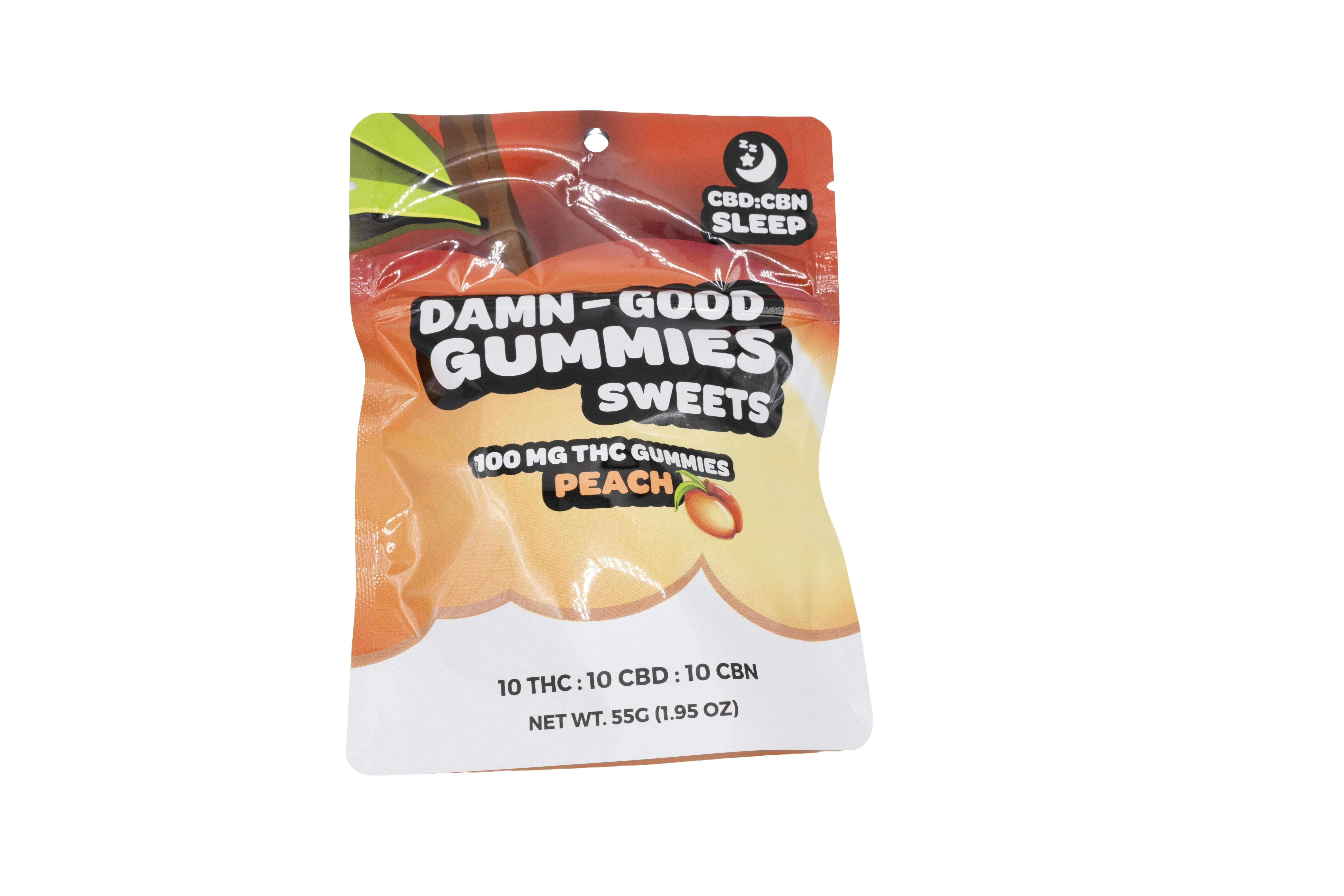 Damn Good Sleep Gummies 100 MG Peach 1:1:1   10pk