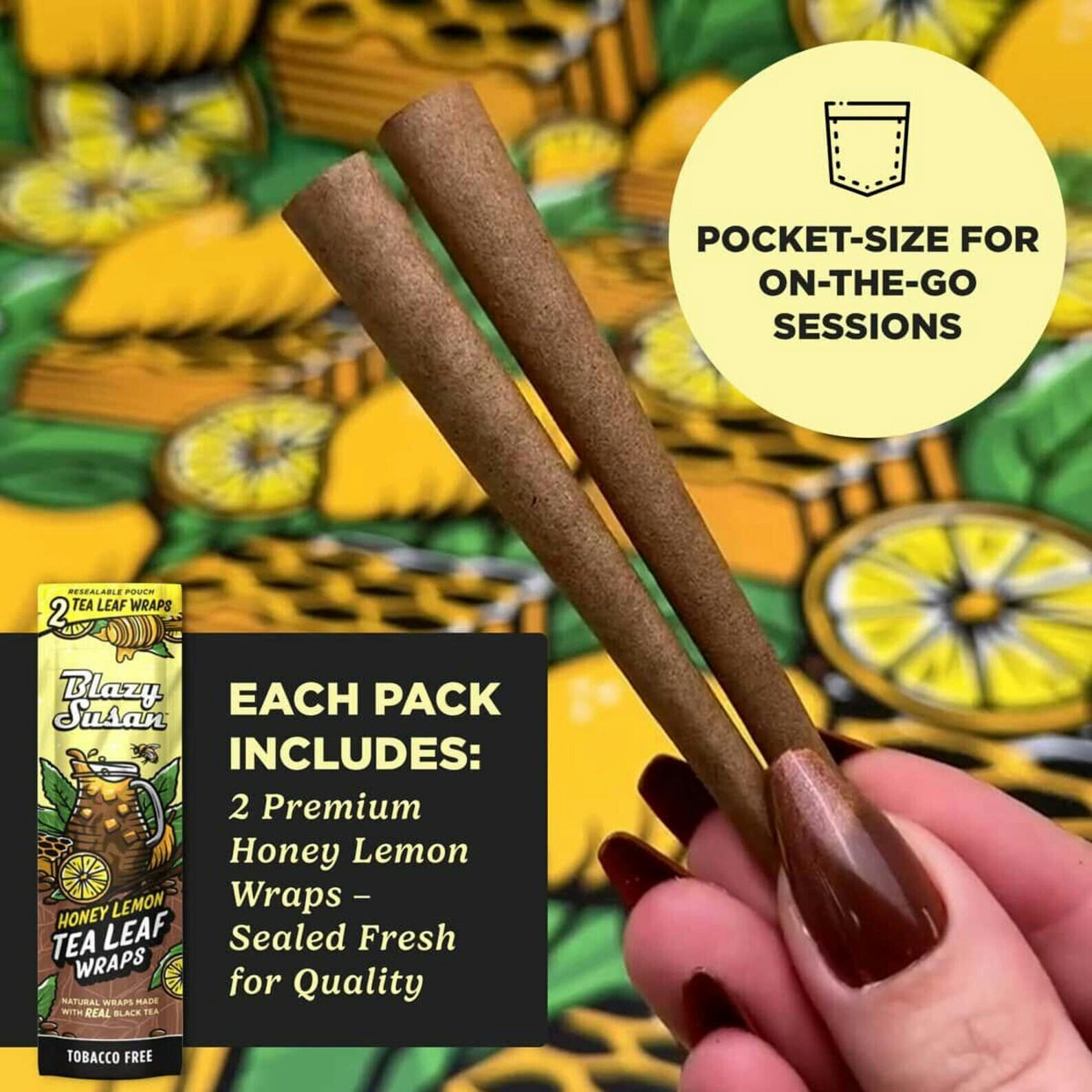 Blazy Susan |Honey Lemon Tea Leaf Wraps | 2 per Pack cannabis product
