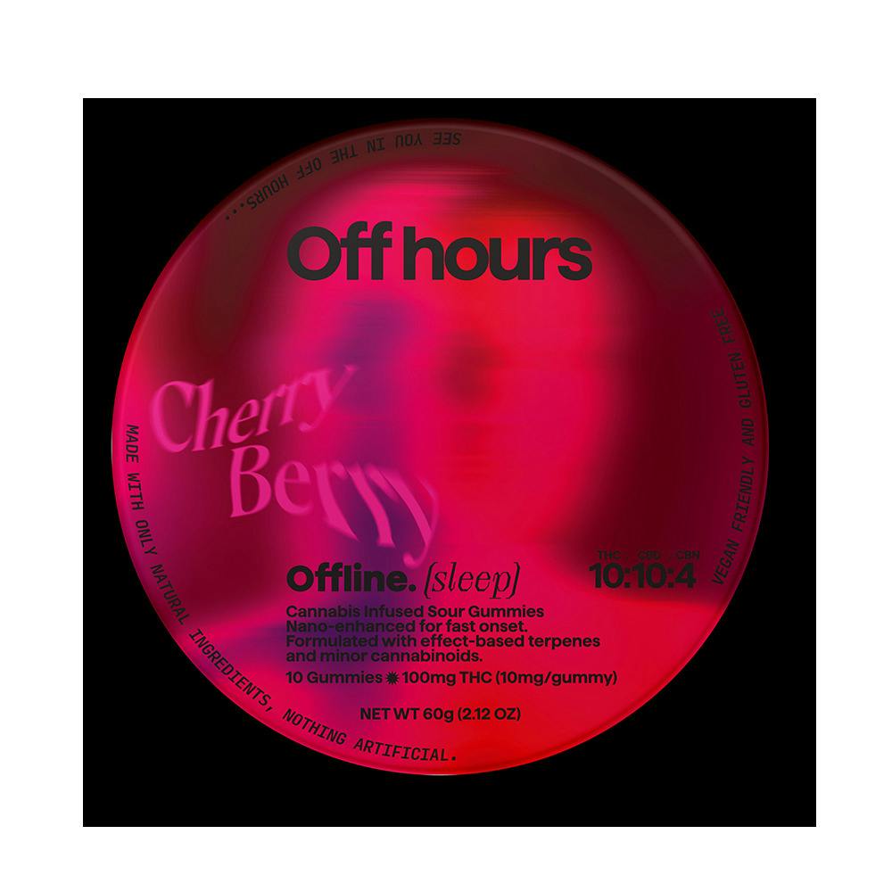Off hours - Offline - Sour Cherry Berry (10mg) - 100mg - Edible