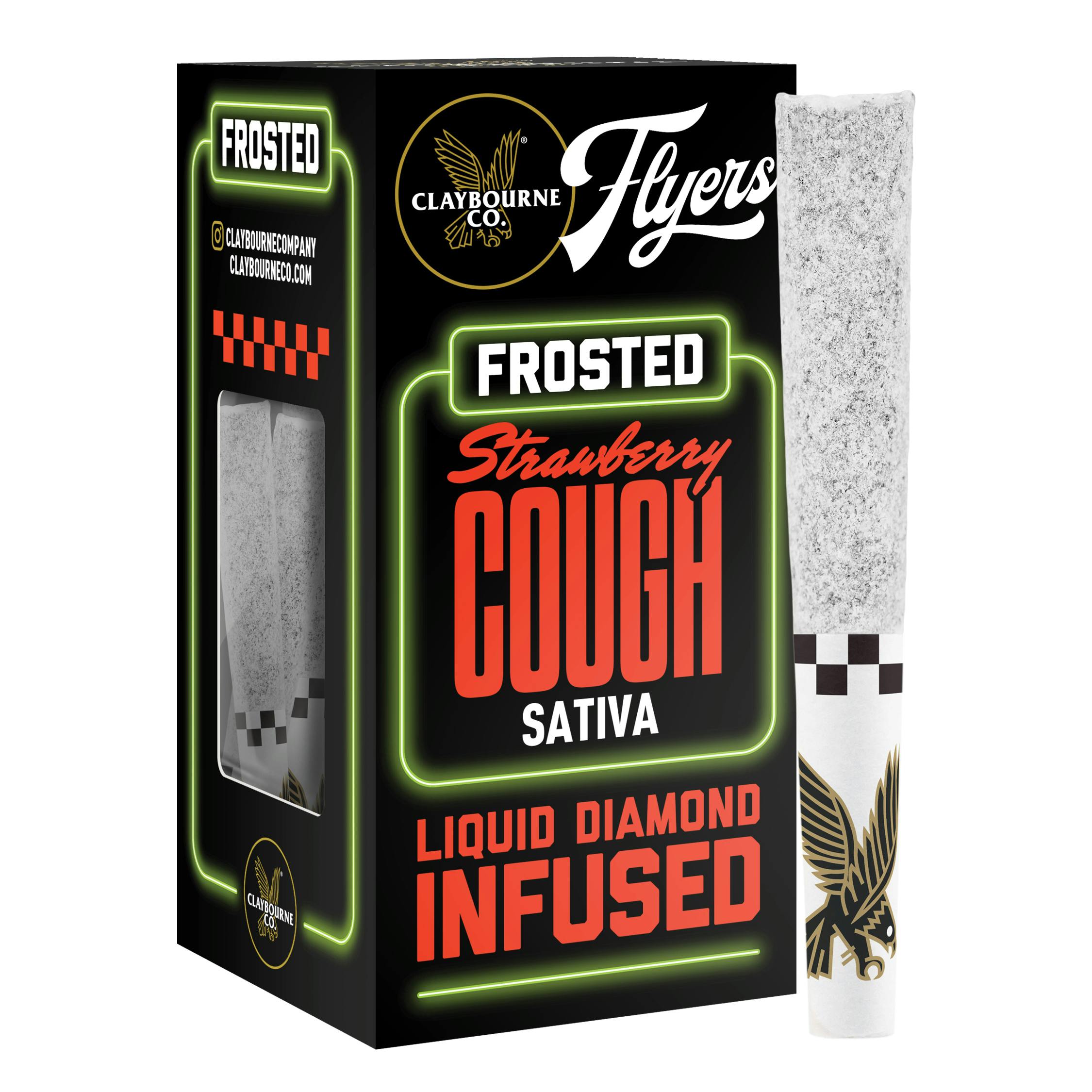 Claybourne Co. | Strawberry Cough Frosted Flyer | Infused Pre Roll Pack | 5 X