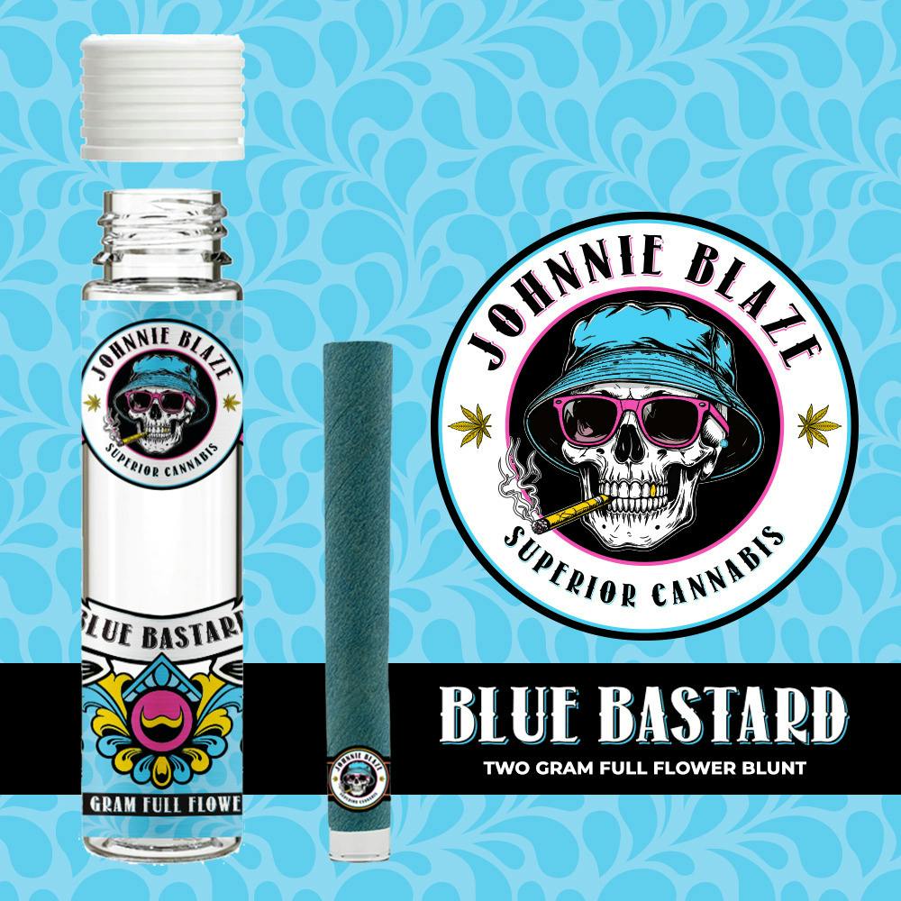 Johnnie Blaze | 2g Glass Tip Blunt | Blue Bastard