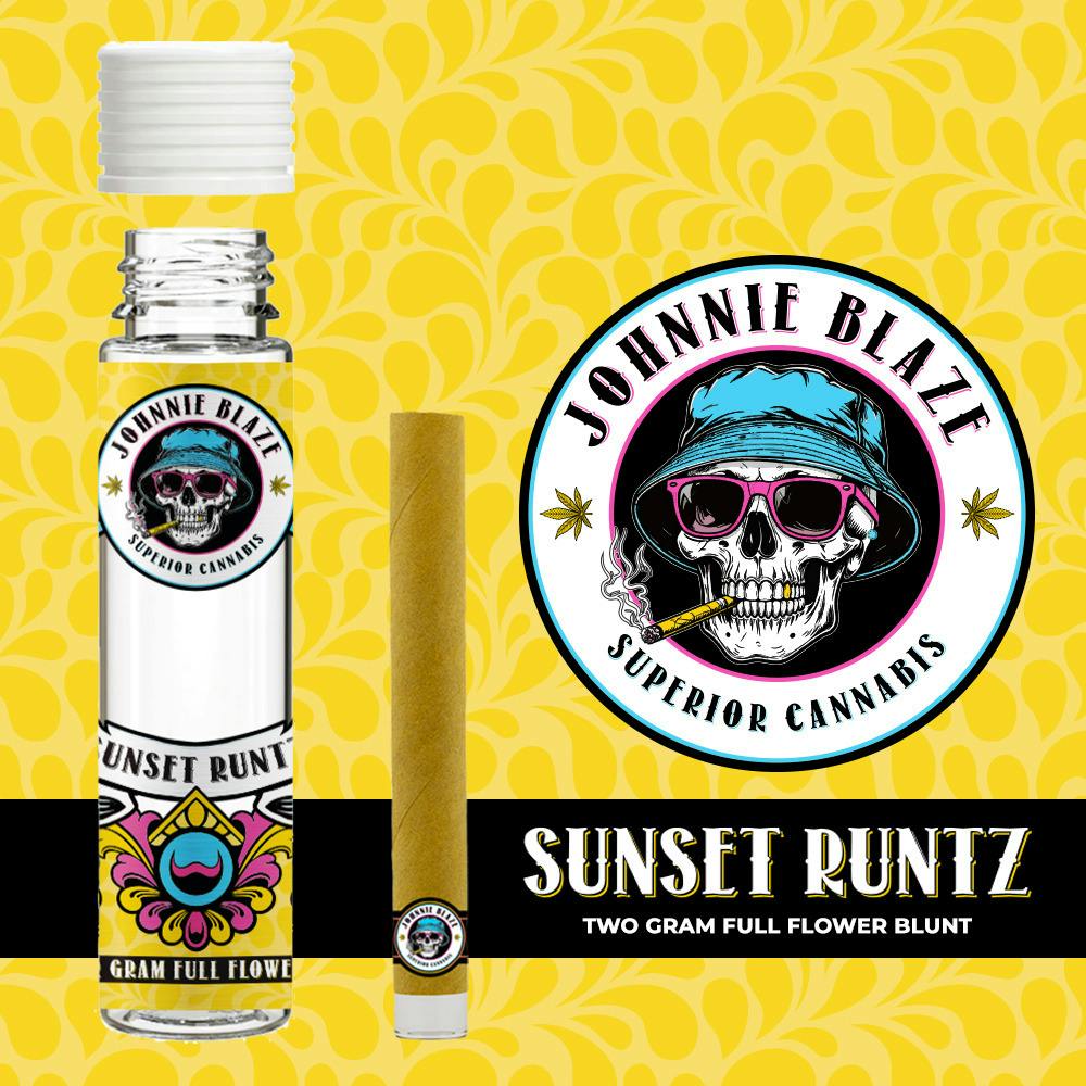 Johnnie Blaze | 2g Glass Tip Blunt | Sunset Runtz