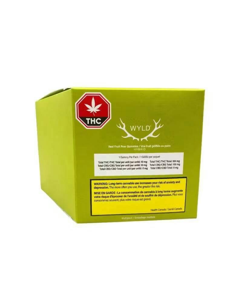WYLD - Real Fruit Pear Hybrid Gummies 1:1 THC:CBG Multipack -10x1