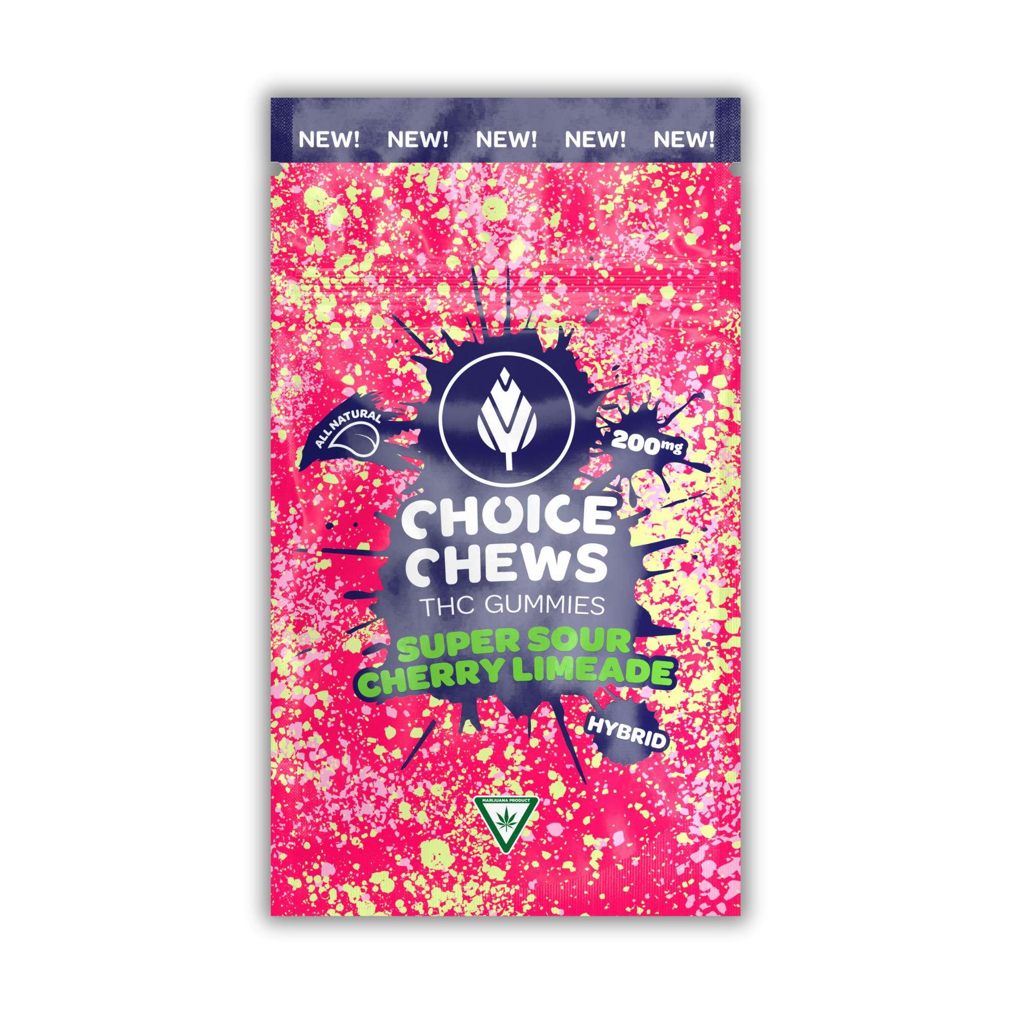 Choice Chews | Gummy | Super Sour Cherry Limeade | 200mg