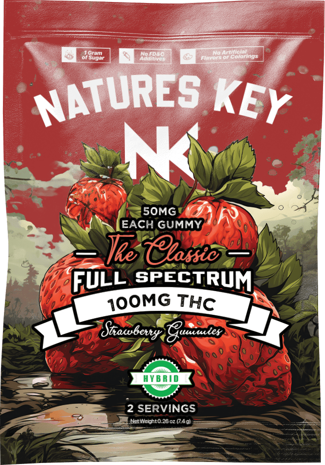 Nature's Key Full Spectrum 100mg Edible - Strawberry
