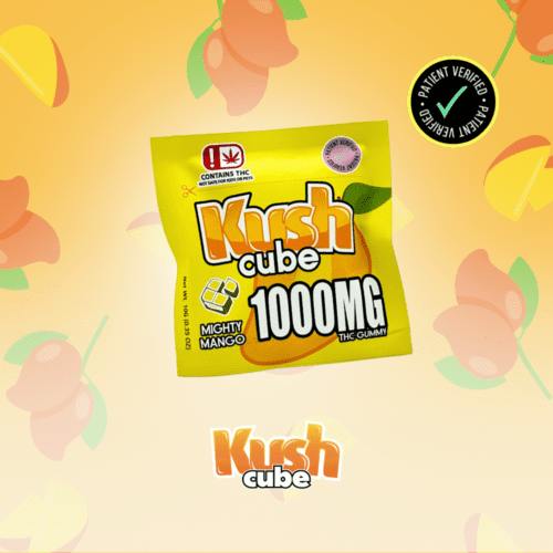 Kush Kube 1000mg Single Gummy - Mighty Mango