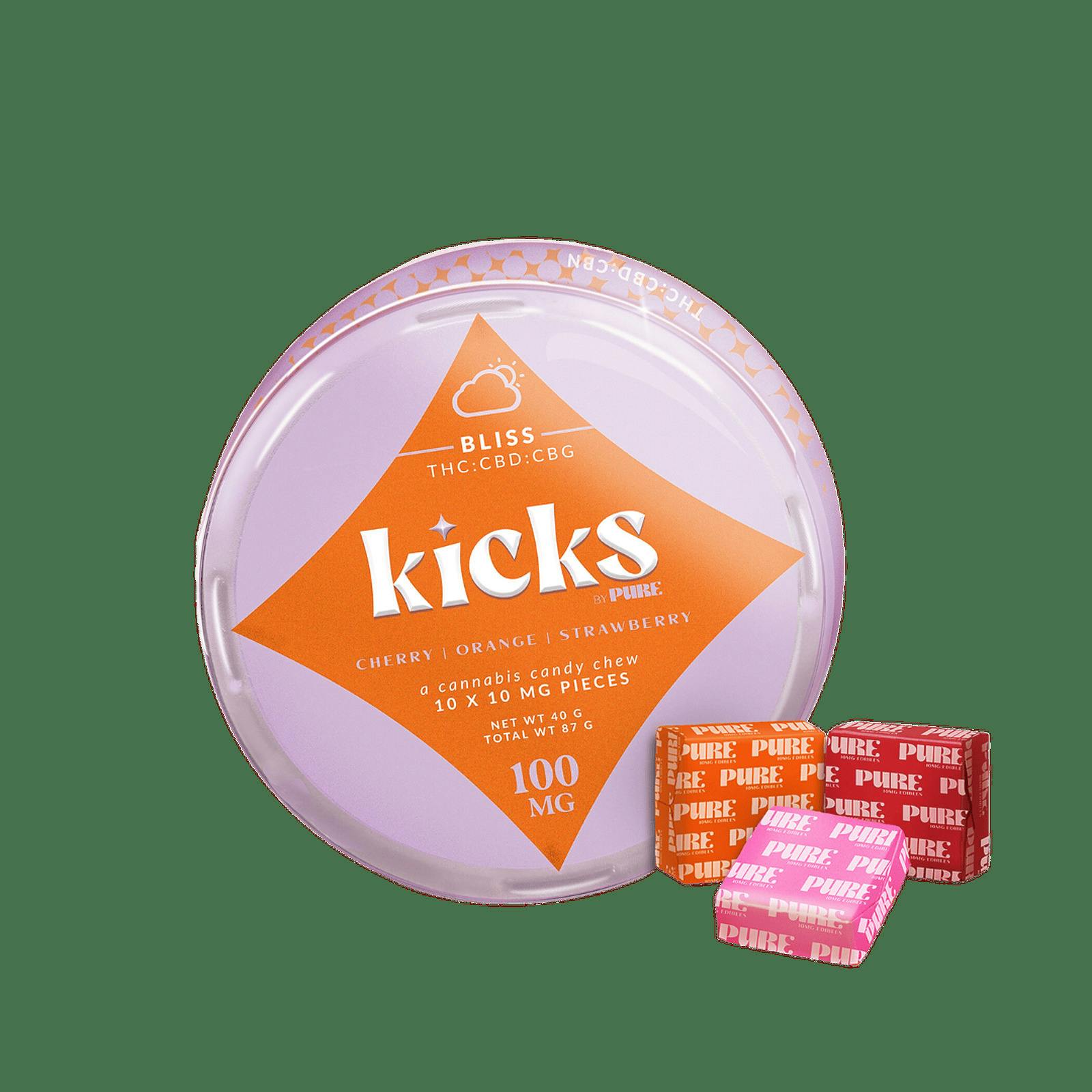 Bliss 1:1:1 THC:CBD:CBG Kicks Candy Chews