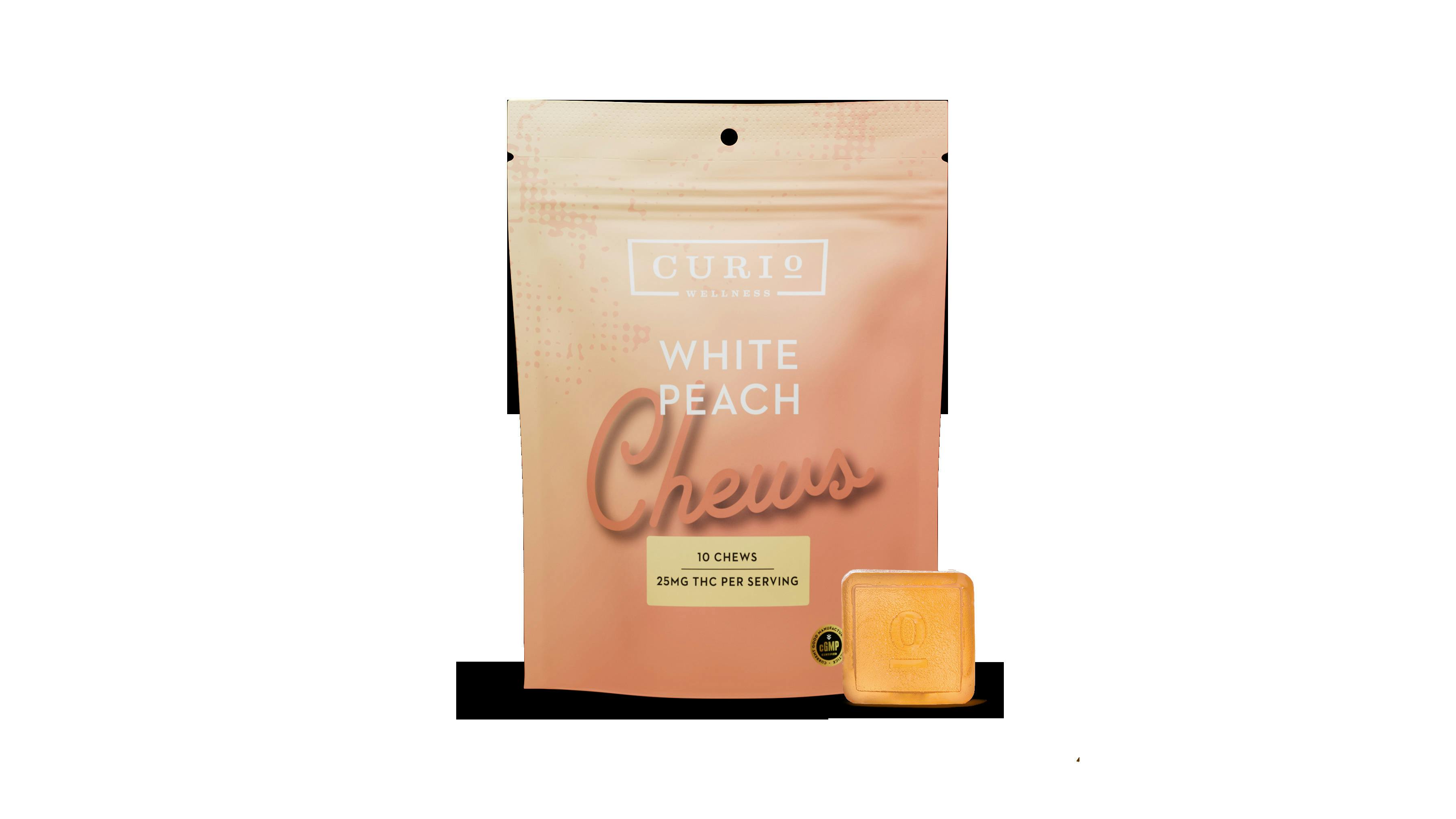 Curio Wellness | Gummies | White Peach Chews 250mg