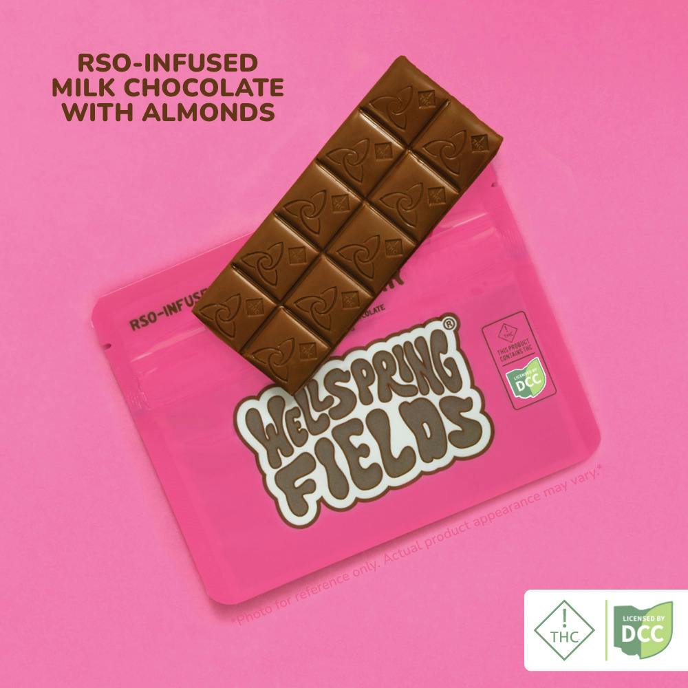 Chocolate - Milk Chocolate Almond RSO Infused Bar (H) - 80mg, 10pc