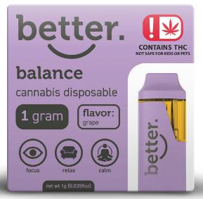 Better - Vape Dispo - [Distillate] - Balance - 1g