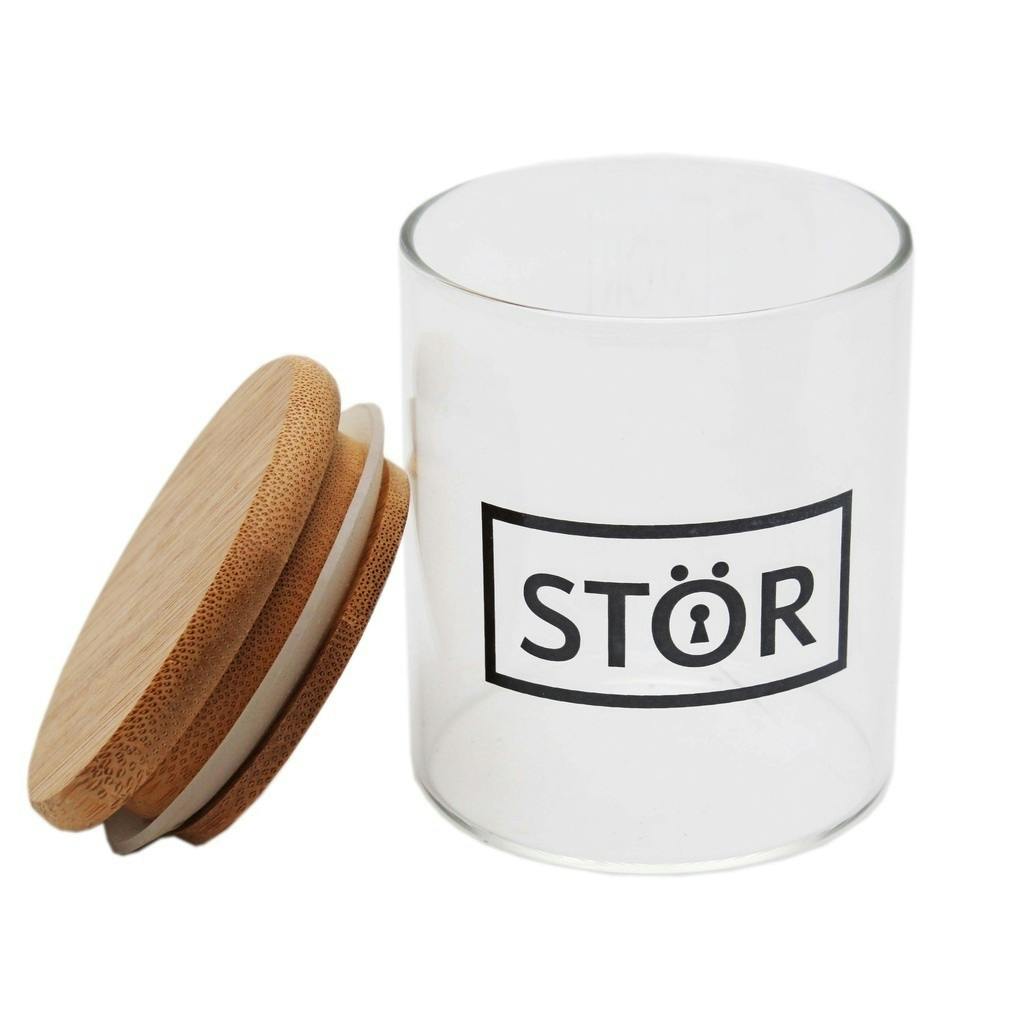 Stor - Glass Pop Top Storage Jar w/ Bamboo Lid