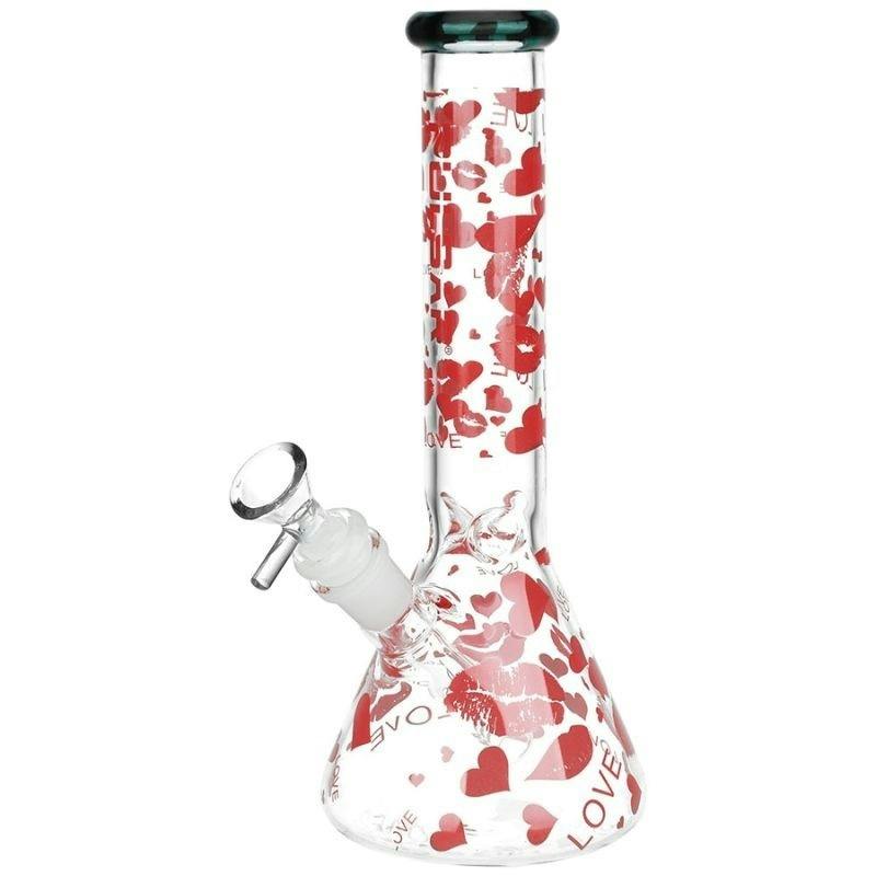 Pulsar - Glass Bong - Hearts And Kisses - 9.75"