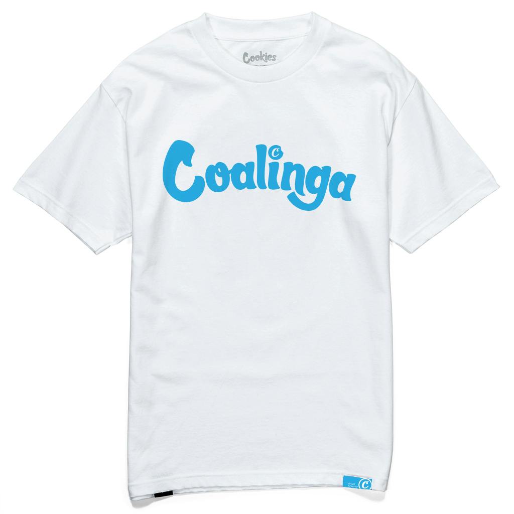 Script Tee White/cookies Blue Lg