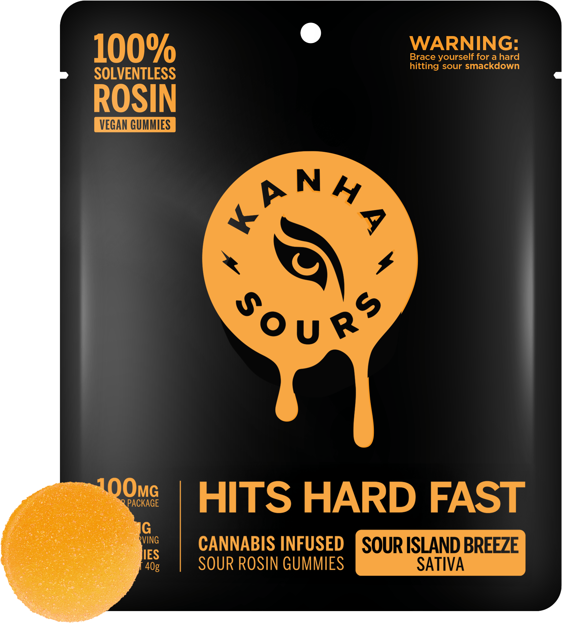 KANHA - Vegan Solventless Rosin NANO - Sour Island Breeze - 100mg - Gummy