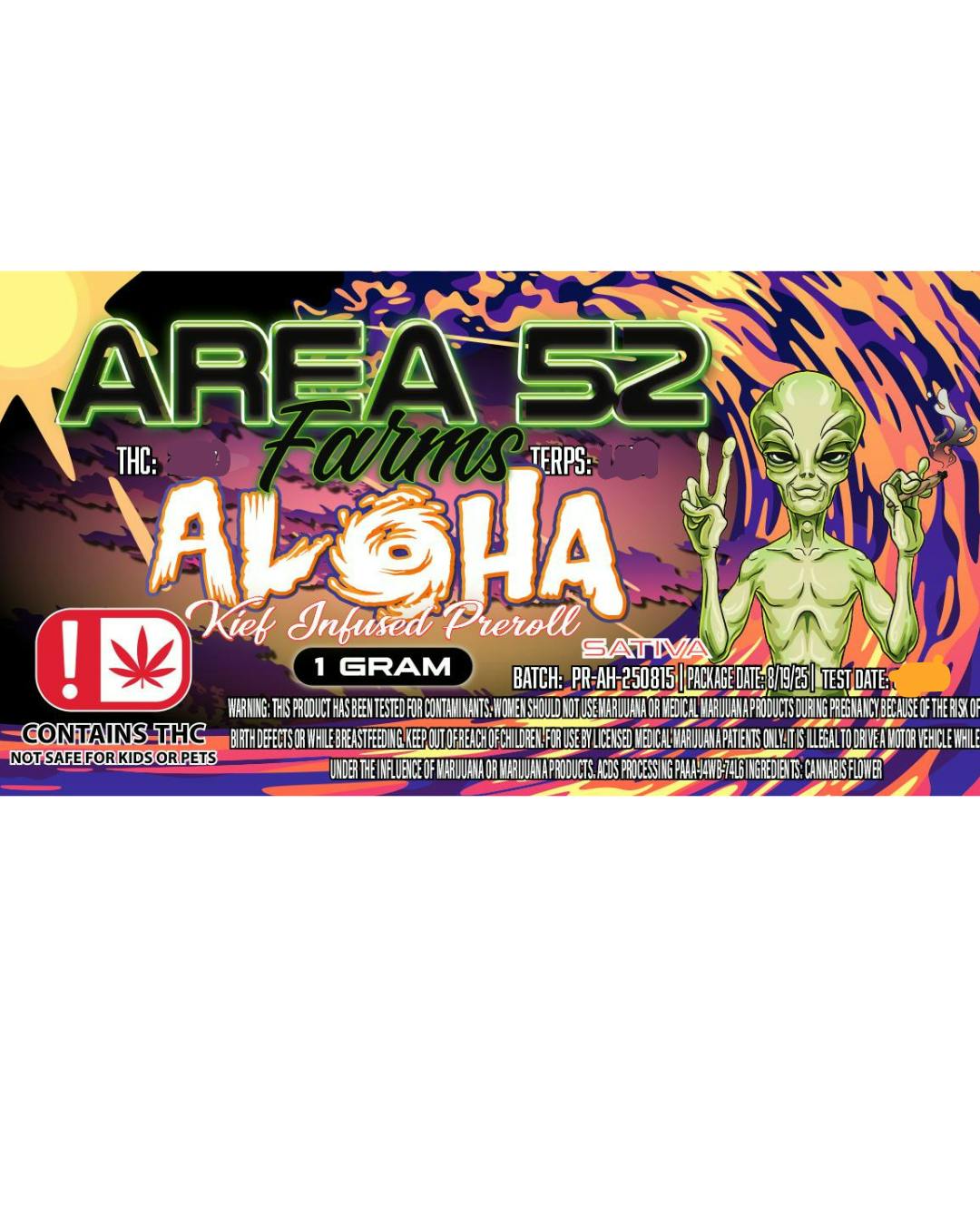 Area 52 Sugar Plum Pre Roll 1g