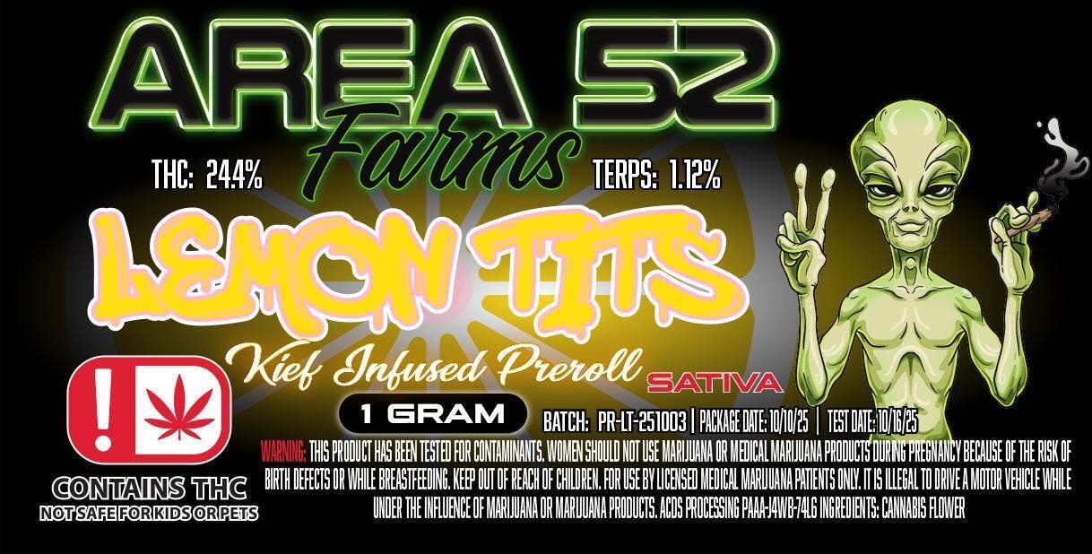 Area 52 Lemon Tits Pre Roll 1g