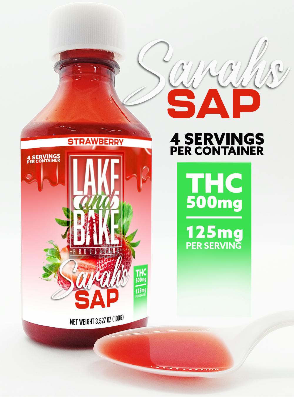 Lake and Bake Sarah's Sap Strawberry 500mg